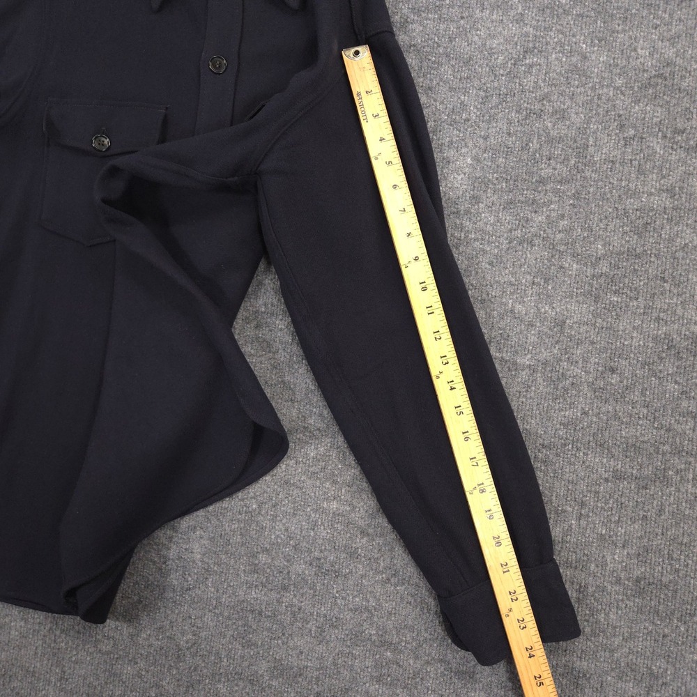 Vintage Woolrich Shirt Jacket Mens Medium Navy CPO Over Shirt Wool Blend Shacket - Picture 6 of 9